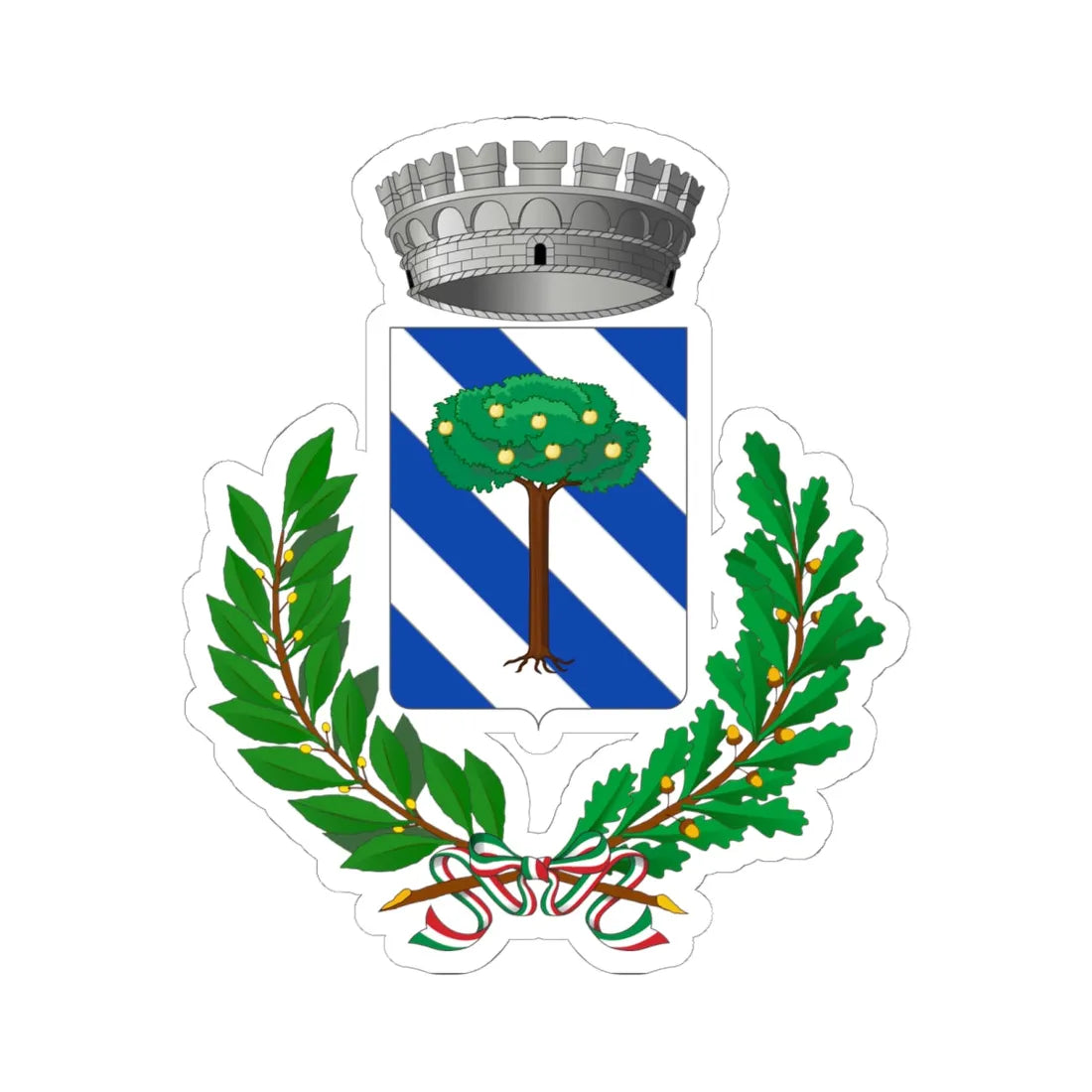 Bompensiere-Stemma (Italy) (Coat of Arms) STICKER Vinyl Kiss-Cut Decal 6 Inch White - The Sticker Space