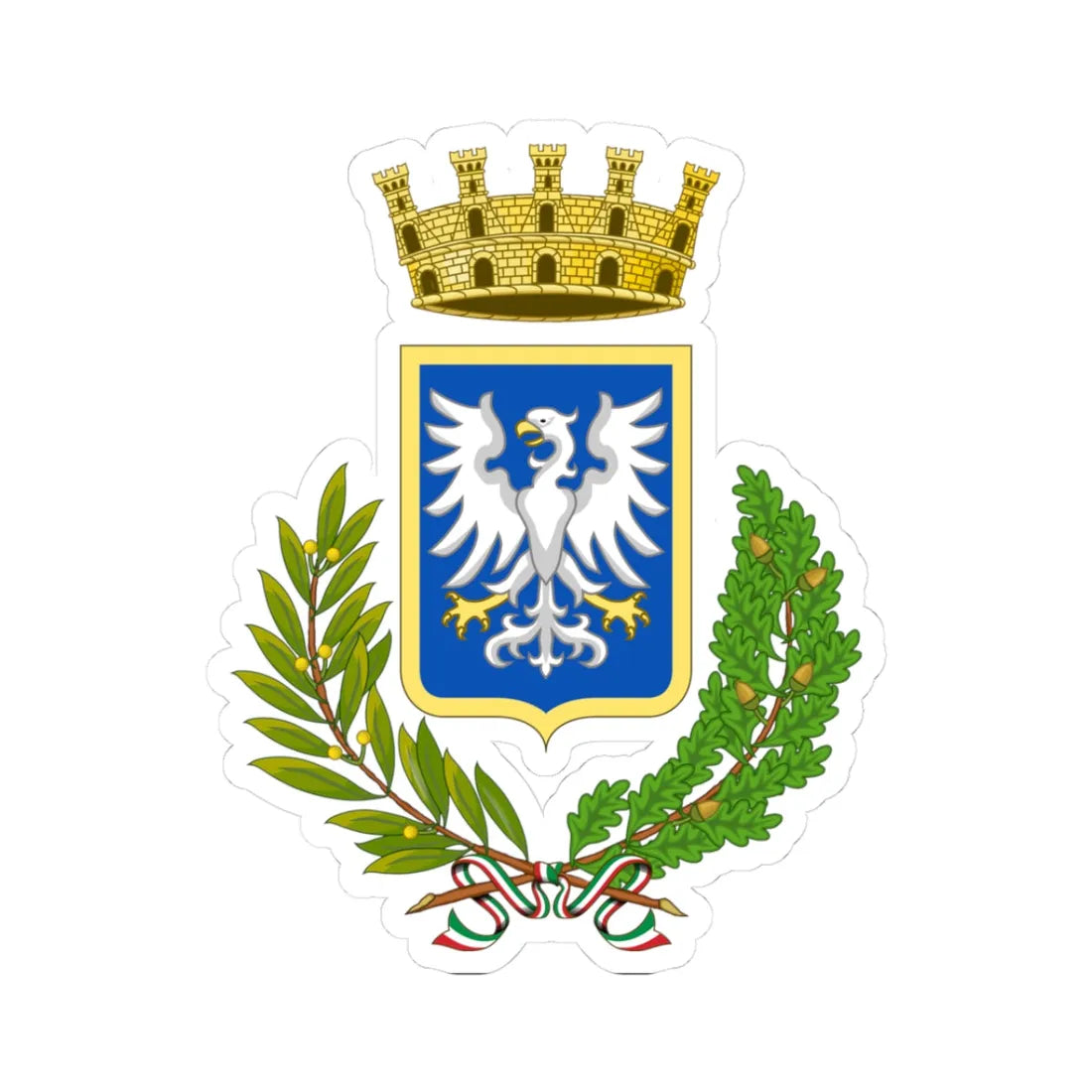 Bondeno-Stemma (Italy) (Coat of Arms) STICKER Vinyl Kiss-Cut Decal 3 Inch White - The Sticker Space