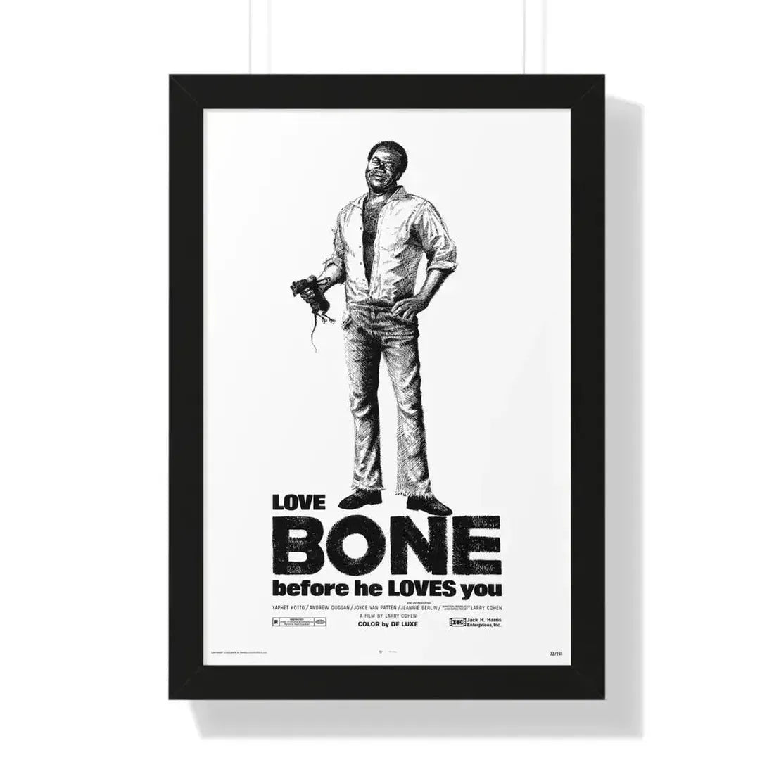 BONE 1972 - Framed Movie Poster 16″ x 24″ Black - The Sticker Space