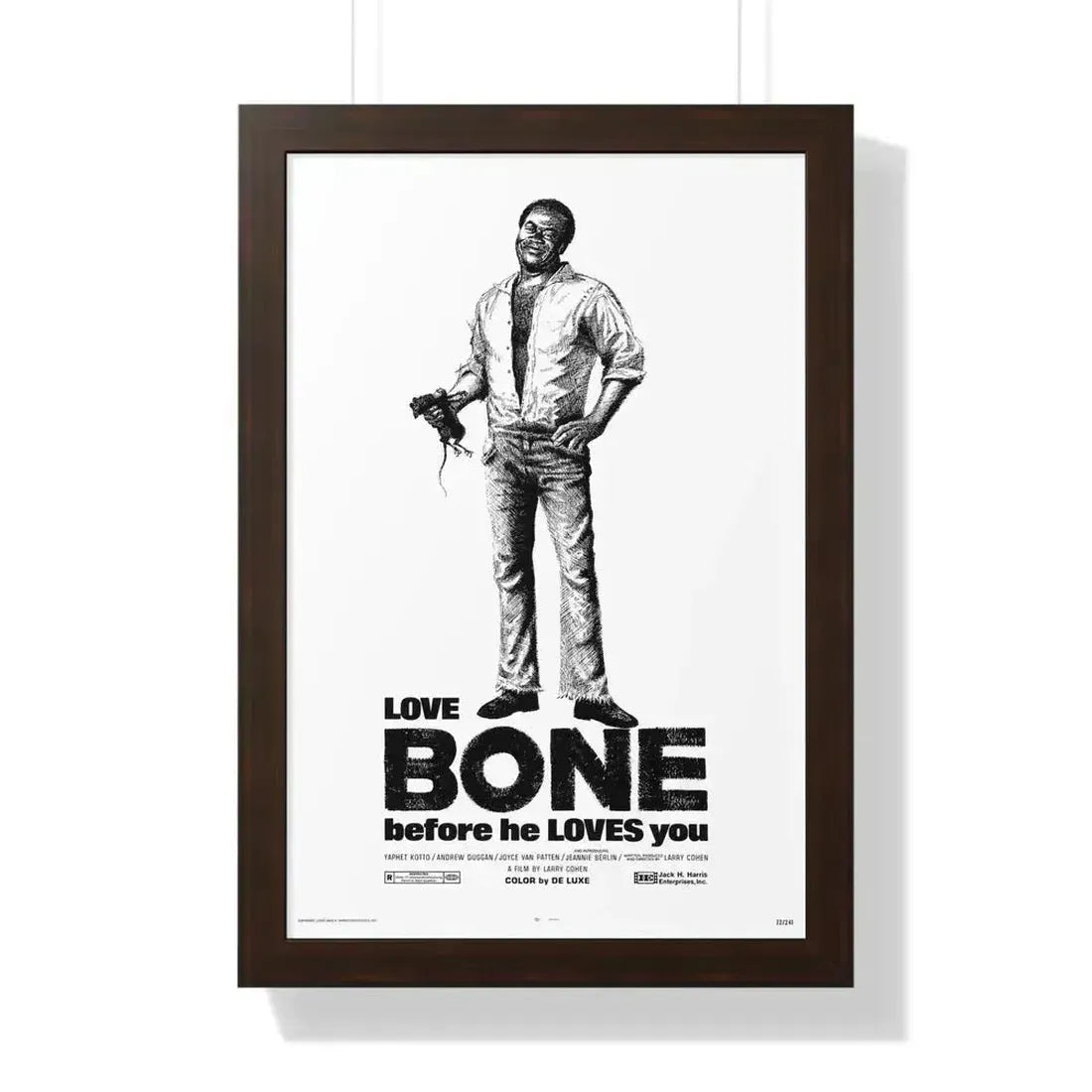 BONE 1972 - Framed Movie Poster 16″ x 24″ Walnut - The Sticker Space