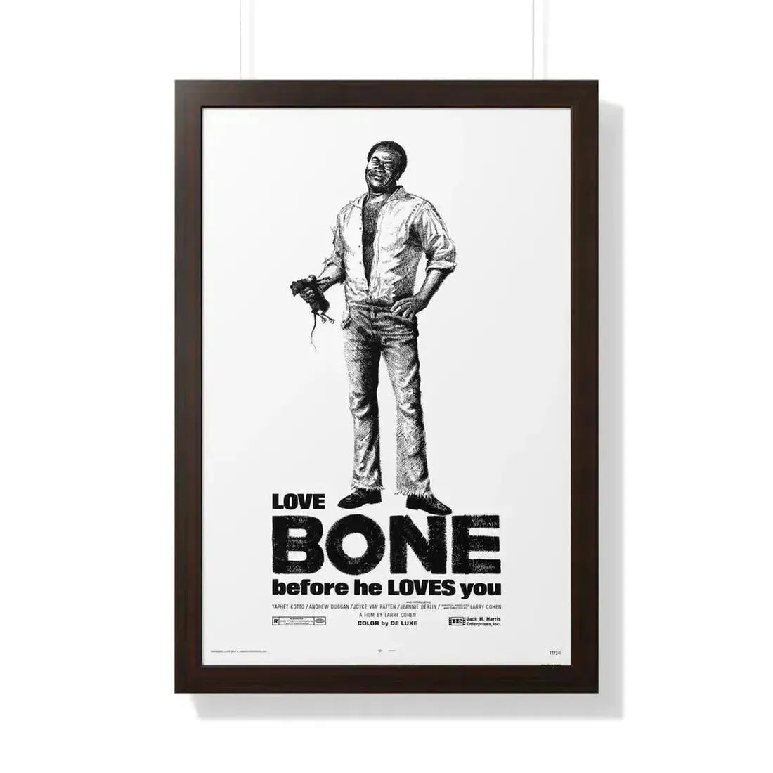 BONE 1972 - Framed Movie Poster 20" x 30" Walnut - The Sticker Space