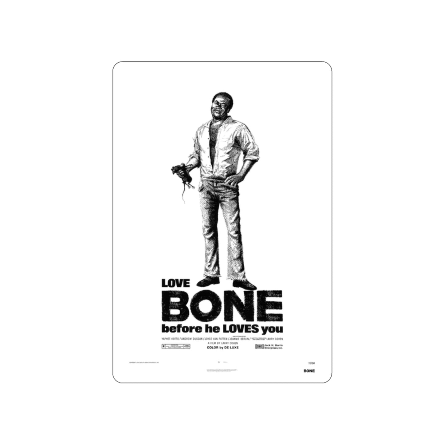 BONE 1972 Movie Poster STICKER Vinyl Die-Cut Decal-2 Inch-The Sticker Space