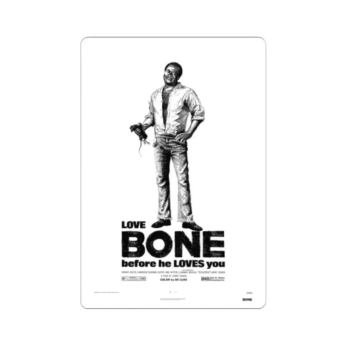 BONE 1972 Movie Poster - STICKER Vinyl Kiss-Cut Decal 2 Inch White - The Sticker Space