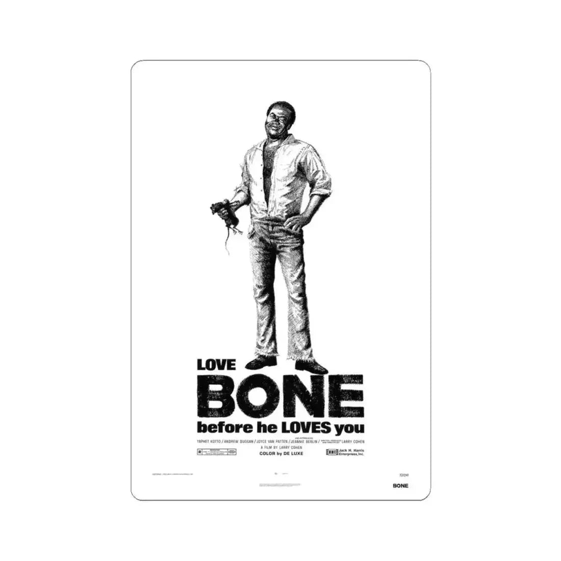 BONE 1972 Movie Poster - STICKER Vinyl Kiss-Cut Decal 4 Inch White - The Sticker Space