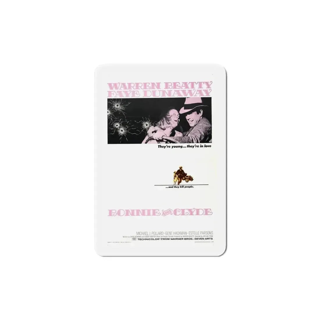 Bonnie and Clyde 1967 Movie Poster Refrigerator Magnet - The Sticker Space