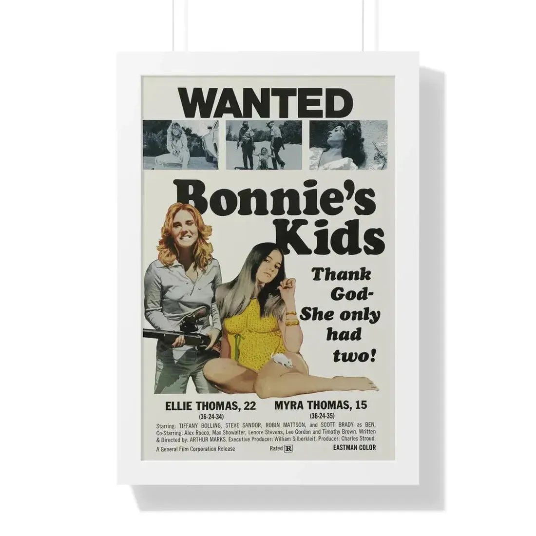 BONNIE'S KIDS 1972 - Framed Movie Poster 16″ x 24″ White - The Sticker Space