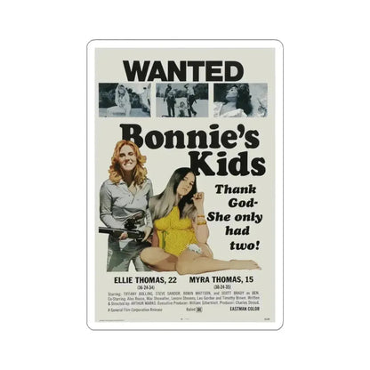 BONNIE'S KIDS 1972 Movie Poster - STICKER Vinyl Kiss-Cut Decal 4 Inch White - The Sticker Space