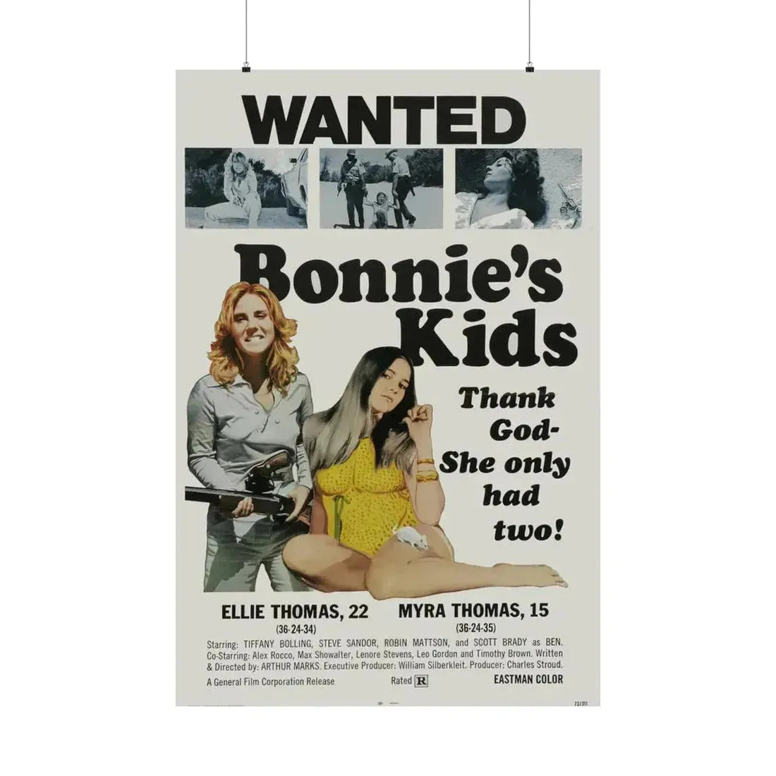 BONNIE'S KIDS 1972 - Paper Movie Poster 36" x 54" Matte - The Sticker Space