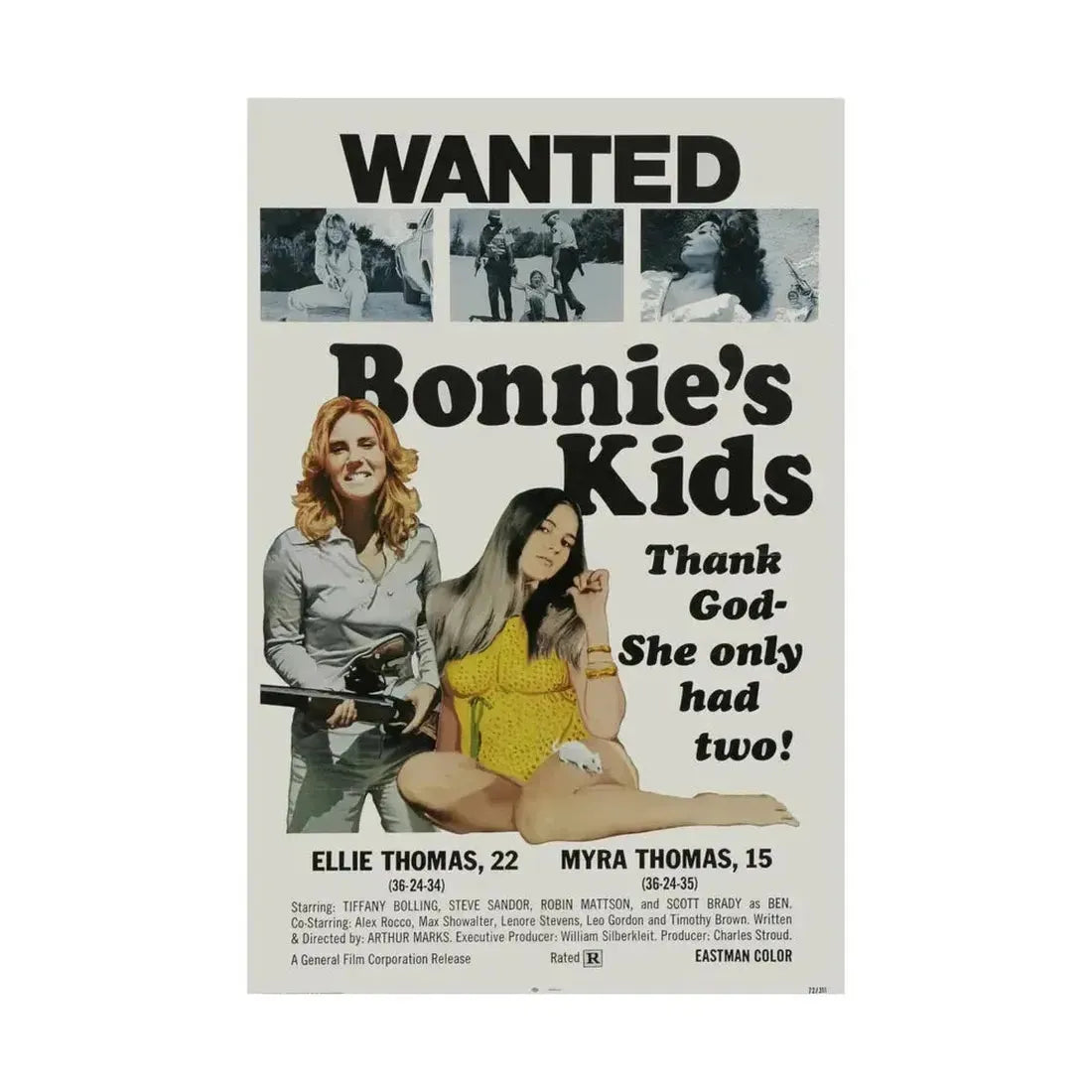 BONNIE'S KIDS 1972 - Paper Movie Poster - The Sticker Space