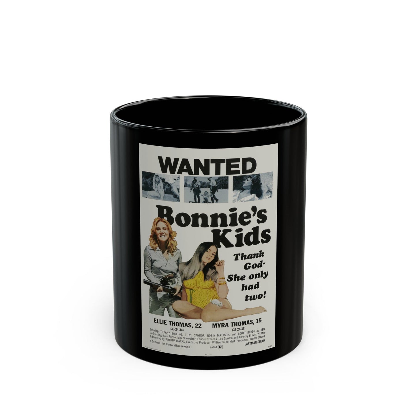 BONNIE'S KIDS 1972 Movie Poster - Black Coffee Mug-11oz-The Sticker Space