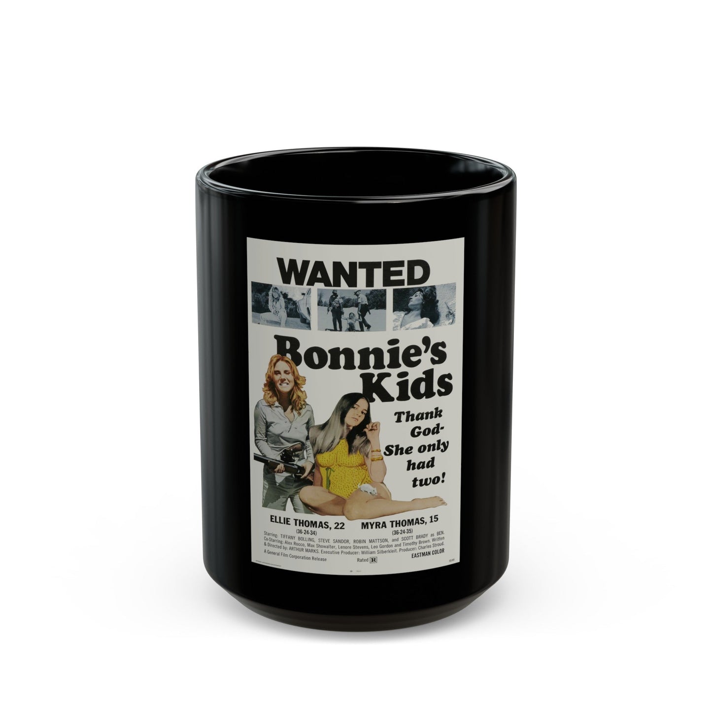 BONNIE'S KIDS 1972 Movie Poster - Black Coffee Mug-15oz-The Sticker Space