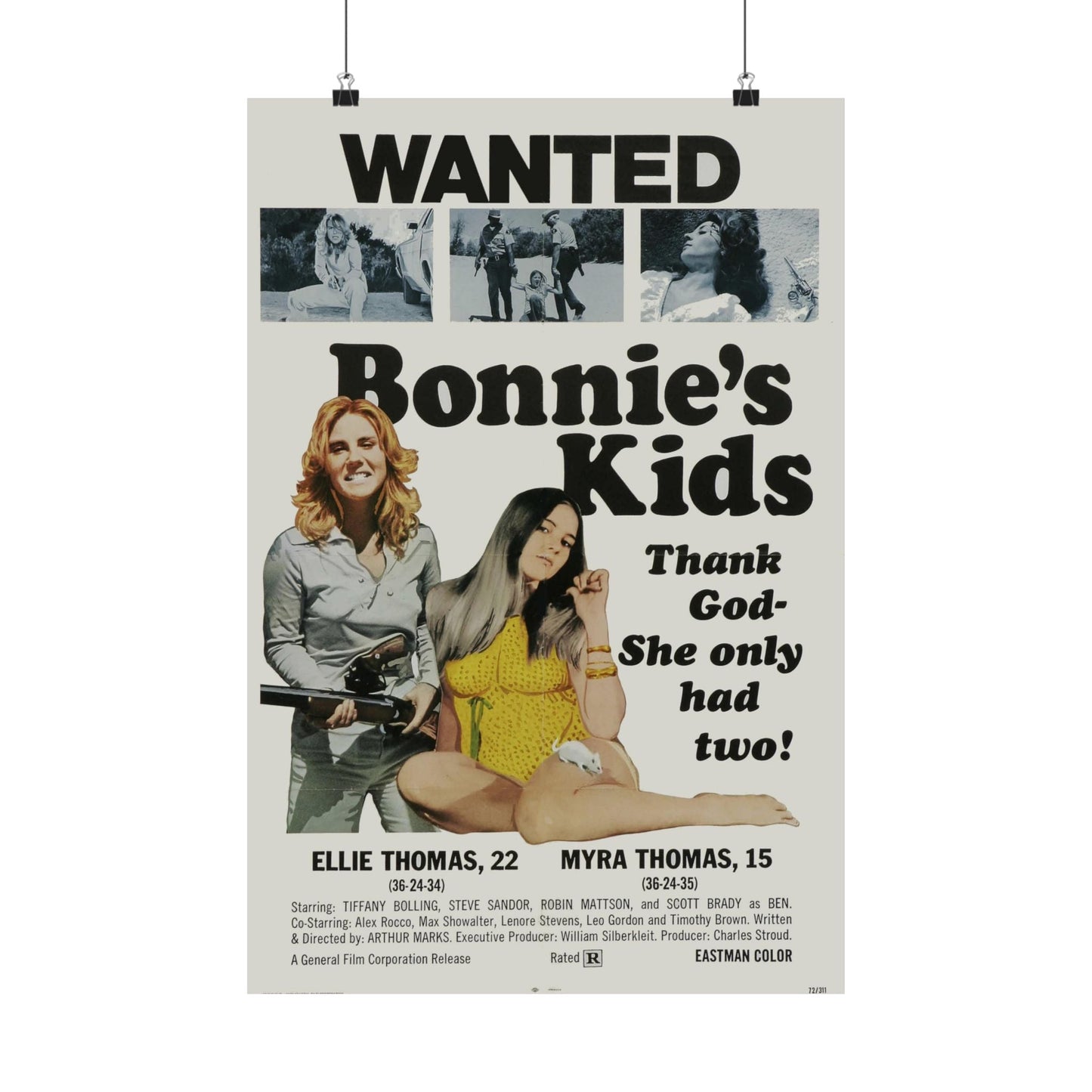 BONNIE'S KIDS 1972 - Paper Movie Poster-16″ x 24″-The Sticker Space