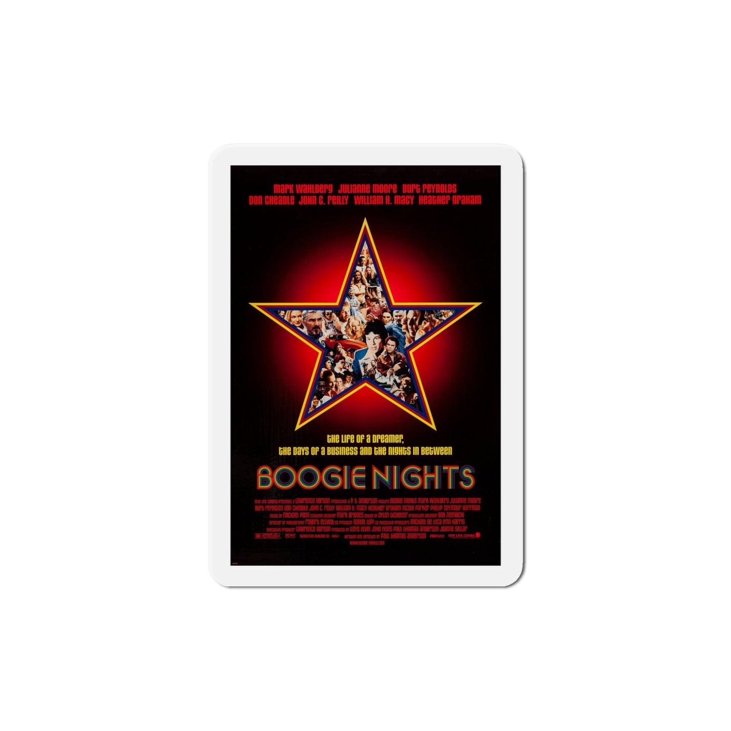 Boogie Nights 1997 Movie Poster Die-Cut Magnet-5" x 5"-The Sticker Space