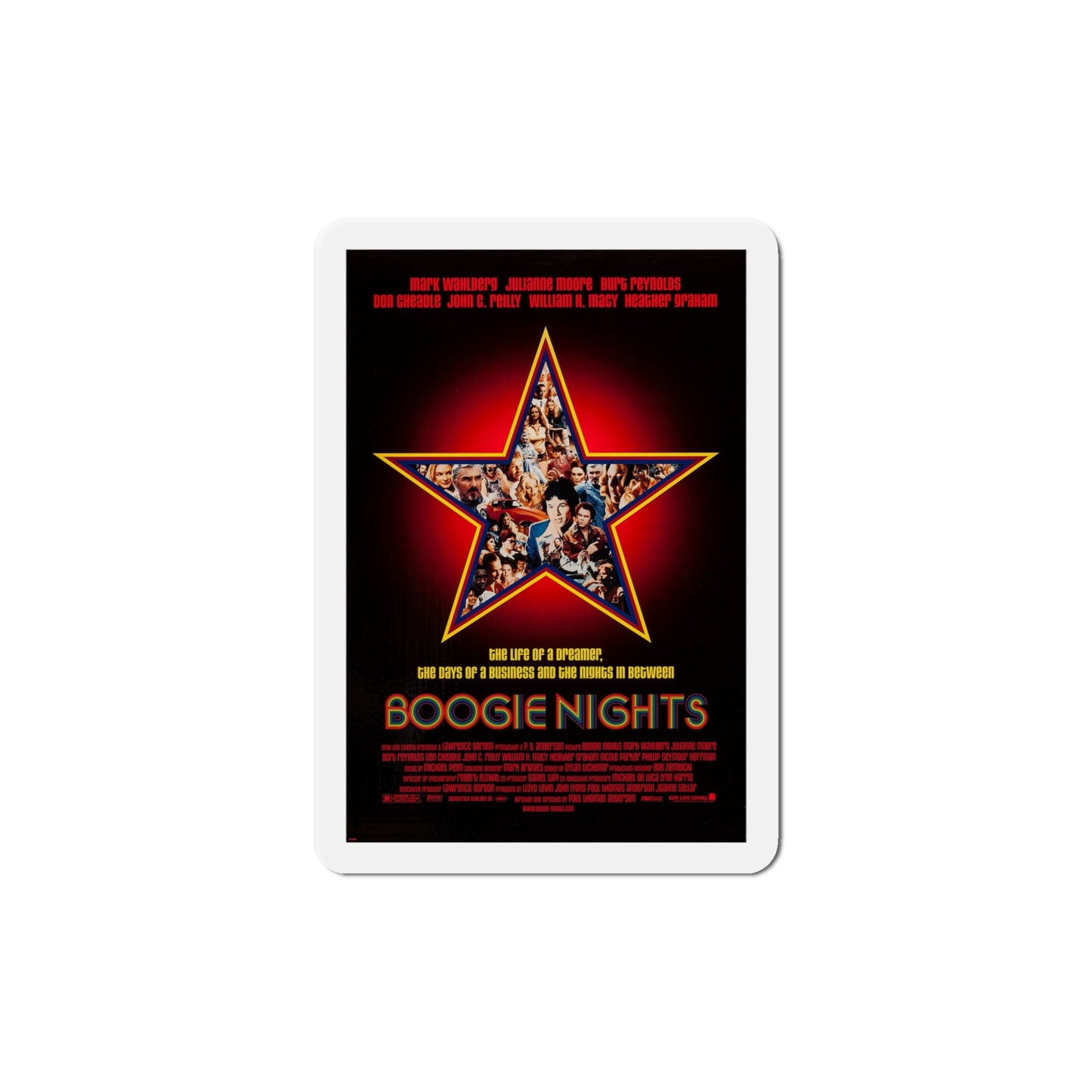 Boogie Nights 1997 Movie Poster Die-Cut Magnet-6 Inch-The Sticker Space