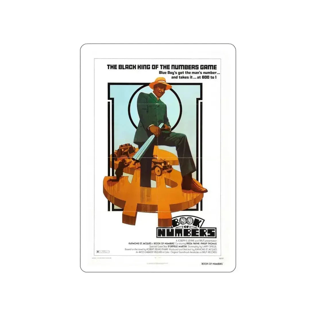 BOOK OF NUMBERS 1973 Movie Poster STICKER Vinyl Die-Cut Decal 5 Inch - The Sticker Space