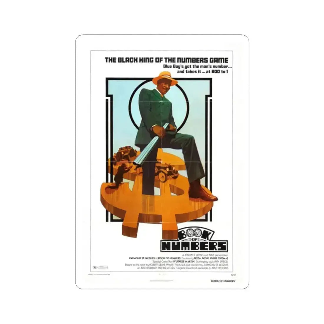 BOOK OF NUMBERS 1973 Movie Poster - STICKER Vinyl Kiss-Cut Decal 2 Inch White - The Sticker Space