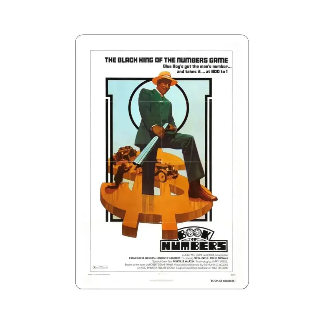 BOOK OF NUMBERS 1973 Movie Poster - STICKER Vinyl Kiss-Cut Decal 3 Inch White - The Sticker Space