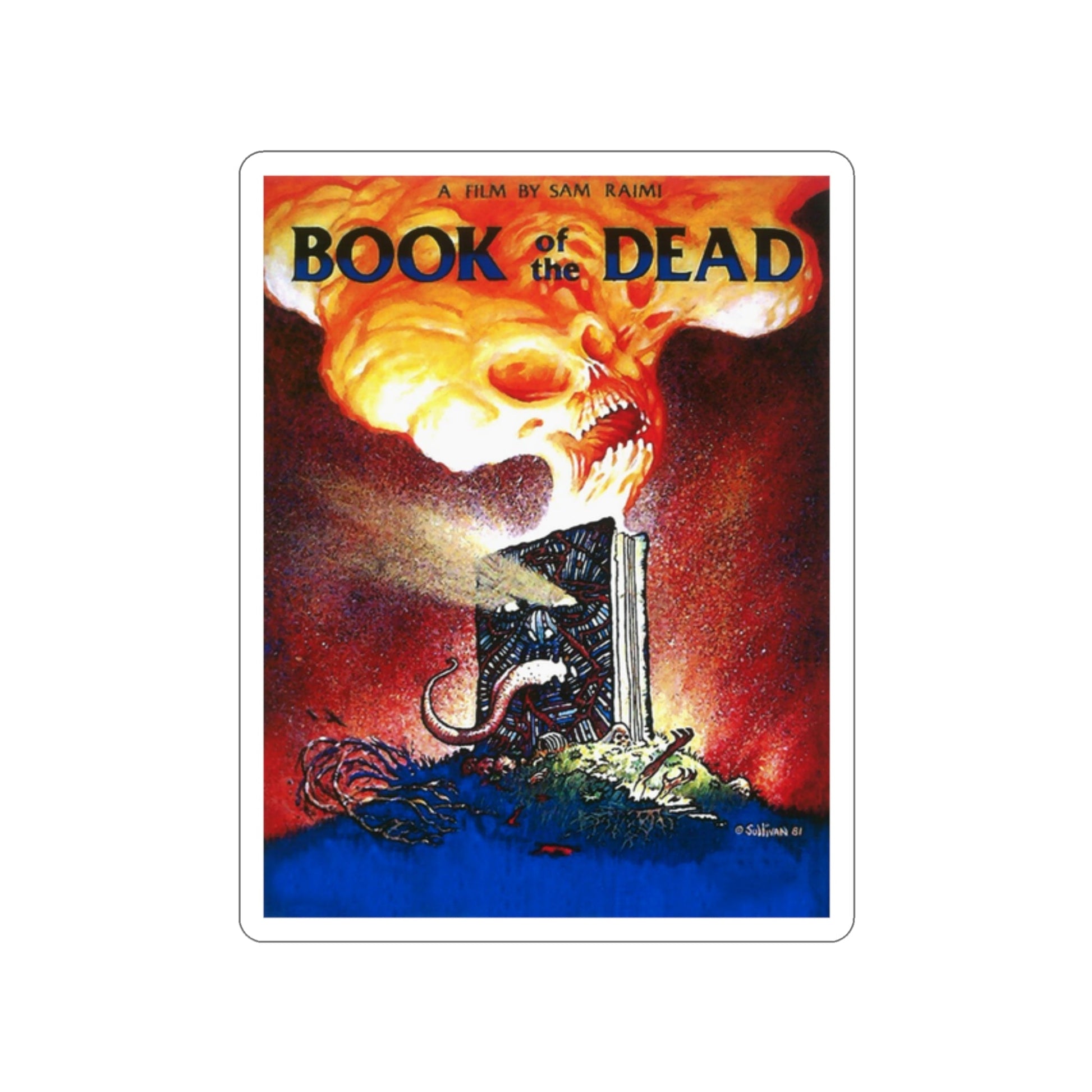 BOOK OF THE DEAD (EVIL DEAD ORIGINAL TITLE) 1981 Movie Poster STICKER Vinyl Die-Cut Decal-2 Inch-The Sticker Space