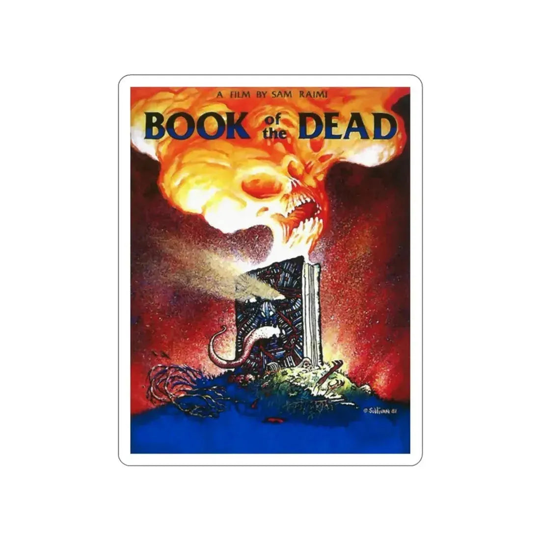 BOOK OF THE DEAD (EVIL DEAD ORIGINAL TITLE) 1981 Movie Poster STICKER Vinyl Die-Cut Decal - The Sticker Space