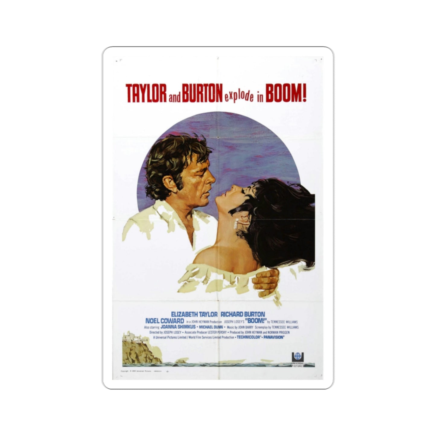 Boom 1968 Movie Poster STICKER Vinyl Die-Cut Decal-2 Inch-The Sticker Space