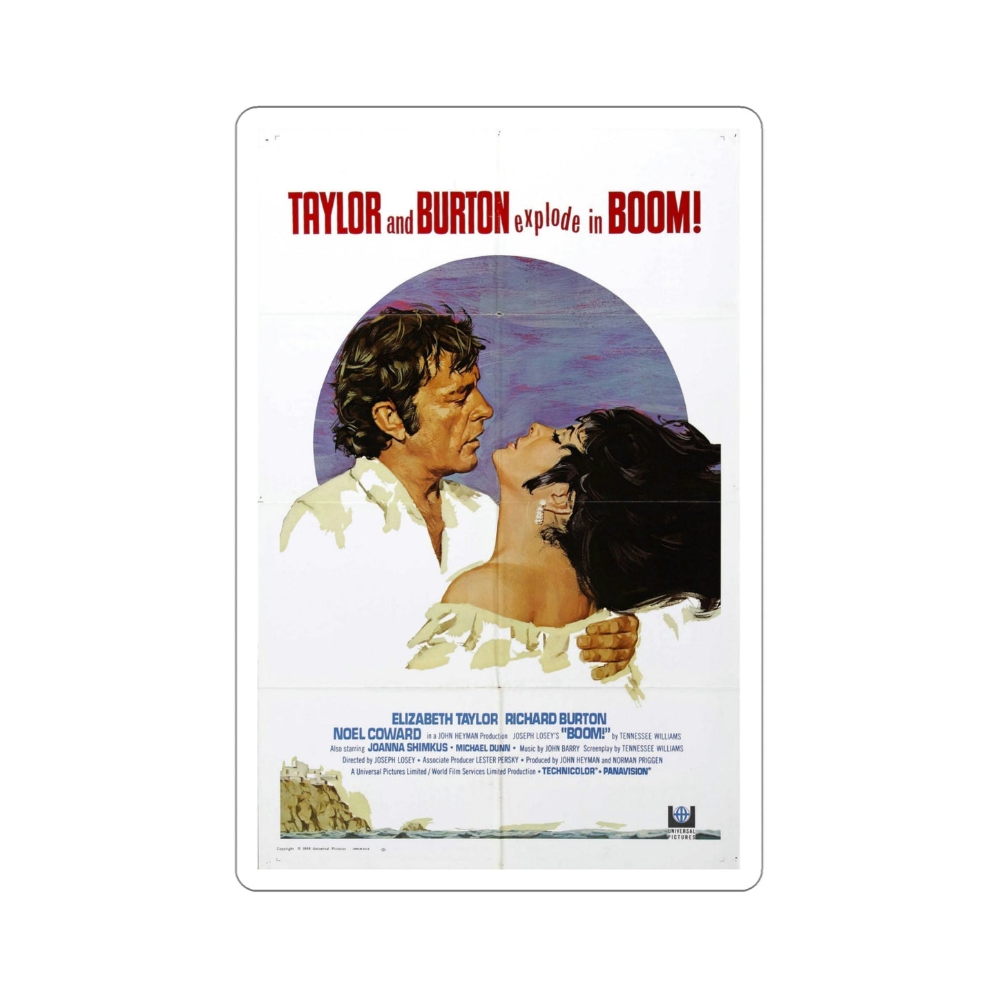 Boom 1968 Movie Poster STICKER Vinyl Die-Cut Decal-5 Inch-The Sticker Space