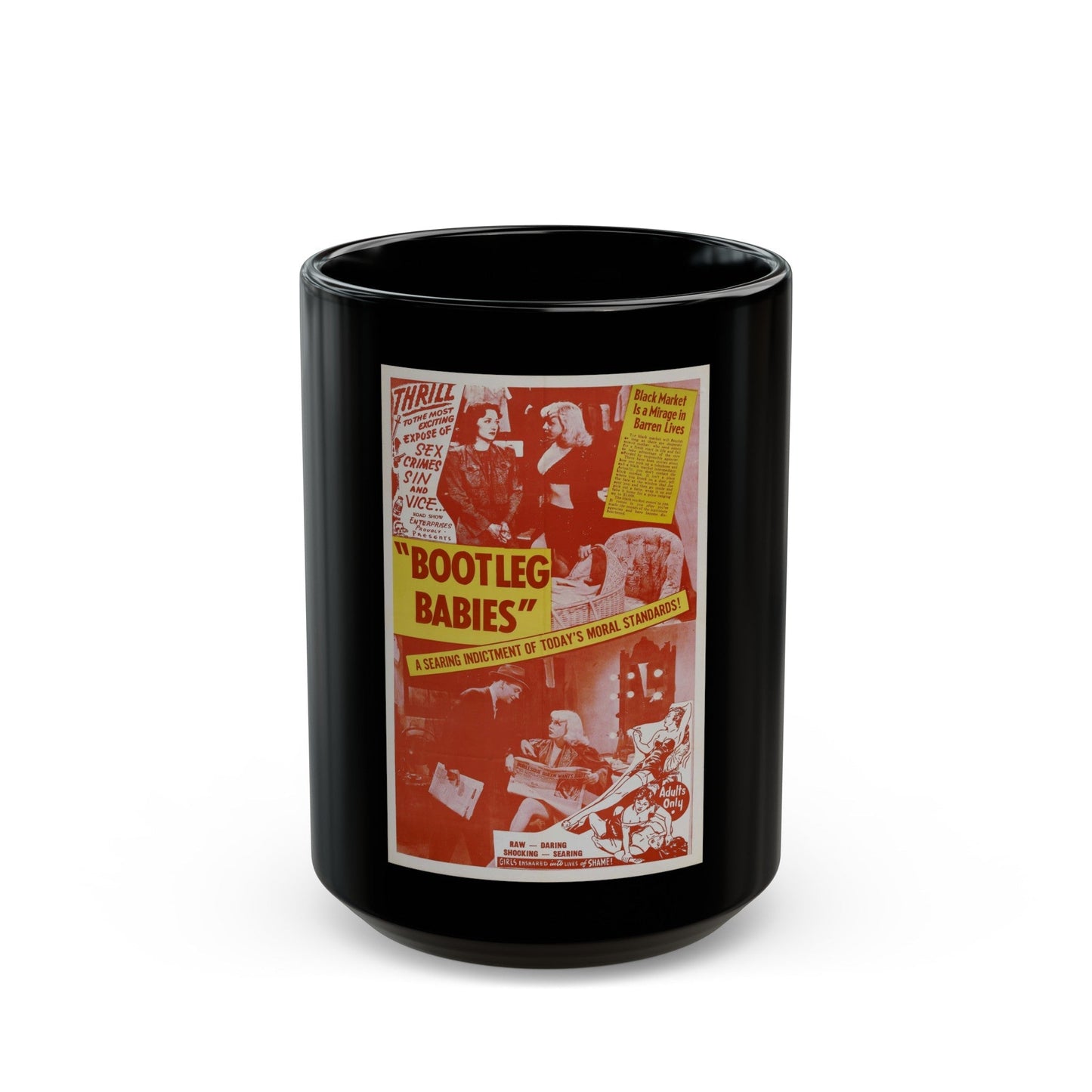 BOOTLEG BABIES 1940 Movie Poster - Black Coffee Mug-15oz-The Sticker Space