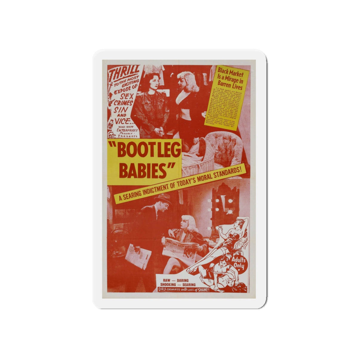 BOOTLEG BABIES 1940 Movie Poster - Die-Cut Magnet-4" x 4"-The Sticker Space