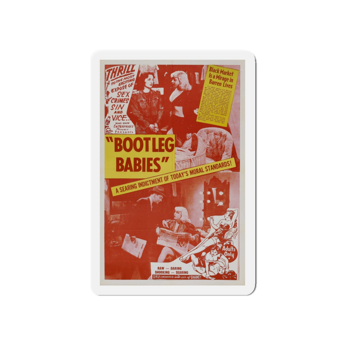 BOOTLEG BABIES 1940 Movie Poster - Die-Cut Magnet-5" x 5"-The Sticker Space