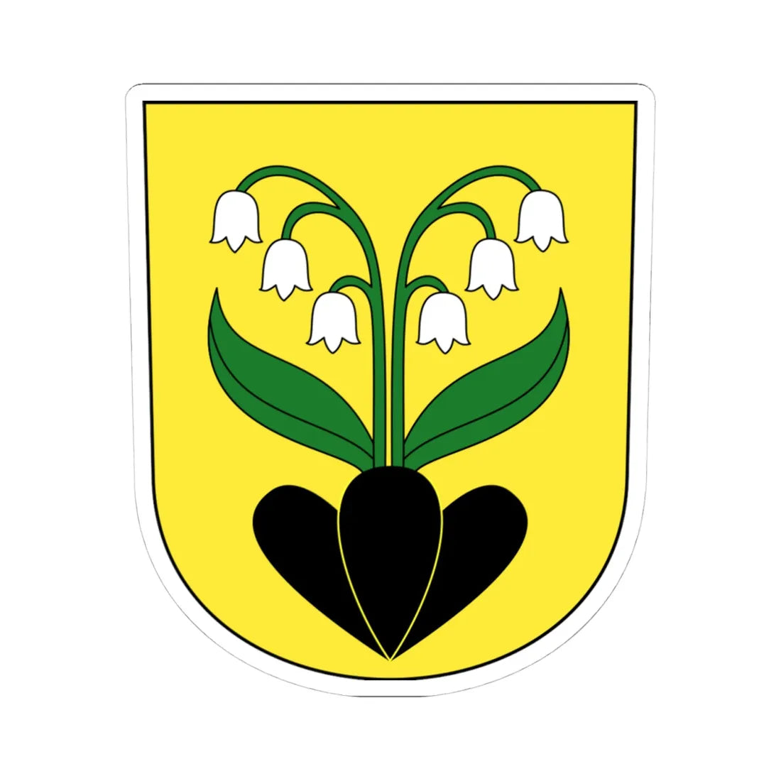 Boppelsen-blazon (Switzerland) (Coat of Arms) STICKER Vinyl Kiss-Cut Decal 4 Inch White - The Sticker Space