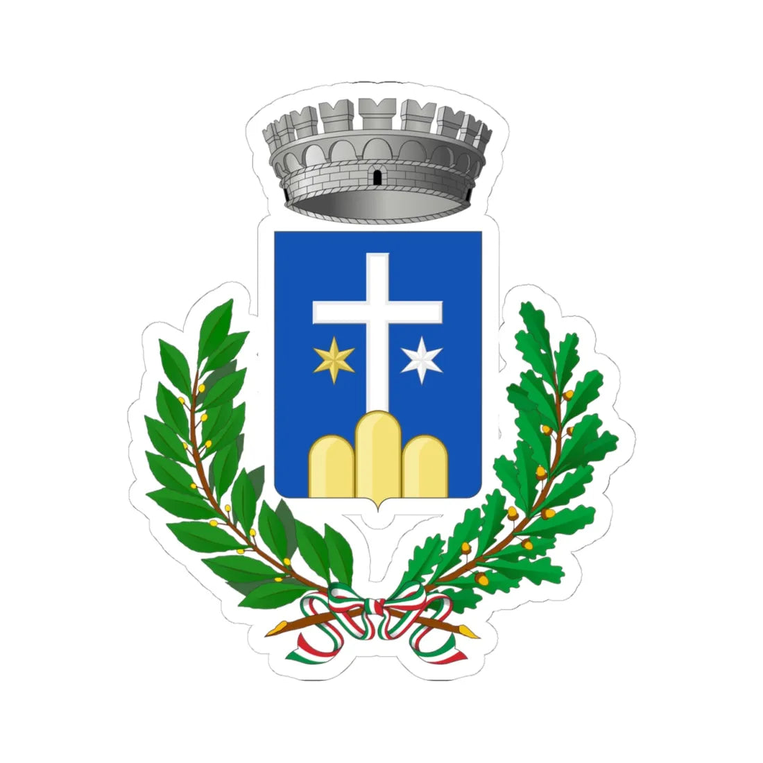 Borbona-Stemma (Italy) (Coat of Arms) STICKER Vinyl Kiss-Cut Decal 4 Inch White - The Sticker Space