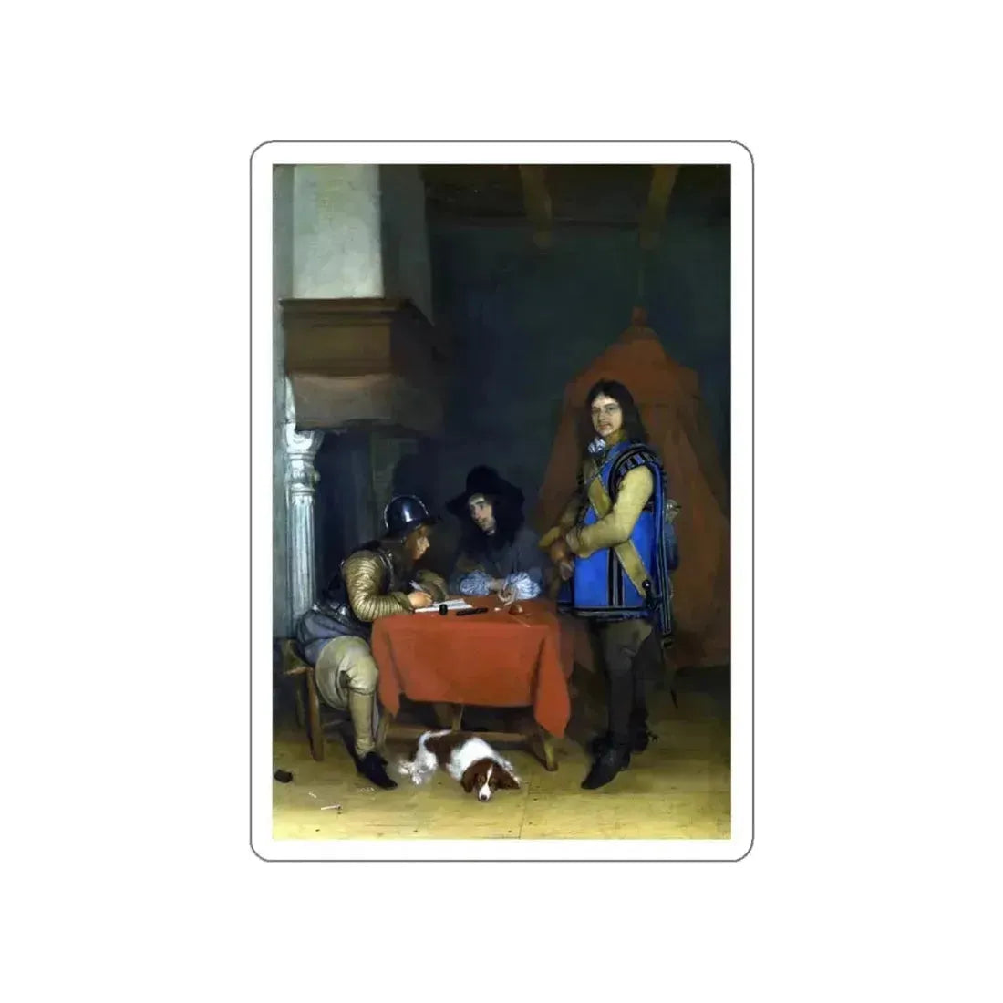 BORCH, Gerard ter - An Officer dictating a Letter (Artwork) STICKER Vinyl Die-Cut Decal White Die-Cut 5 Inch - The Sticker Space