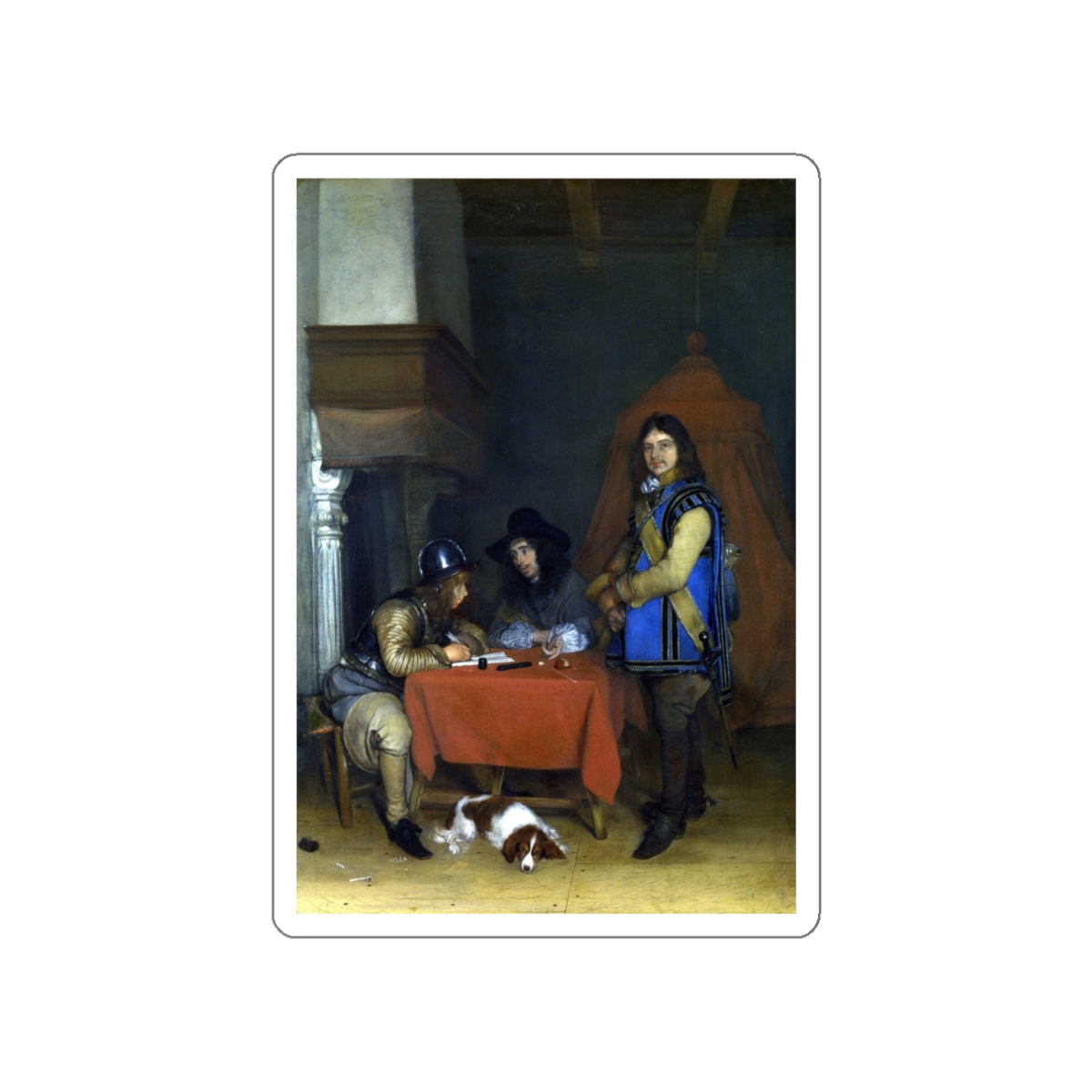 BORCH, Gerard ter - An Officer dictating a Letter (Artwork) STICKER Vinyl Die-Cut Decal-White-The Sticker Space