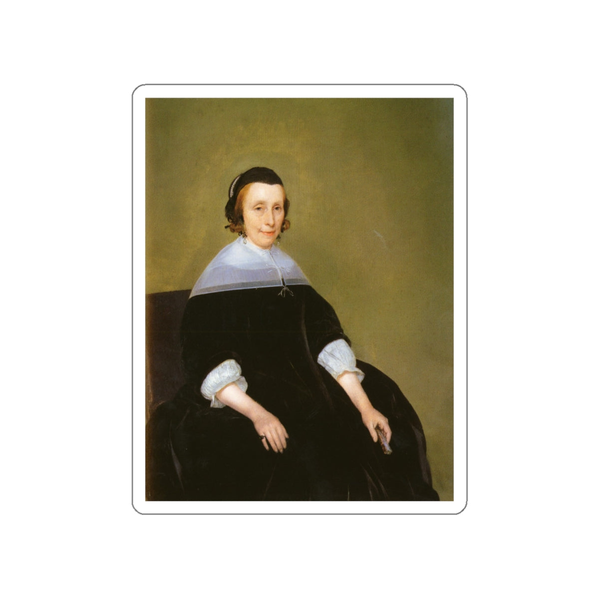 BORCH, Gerard ter - Portrait of a Lady (Artwork) STICKER Vinyl Die-Cut Decal-White-The Sticker Space