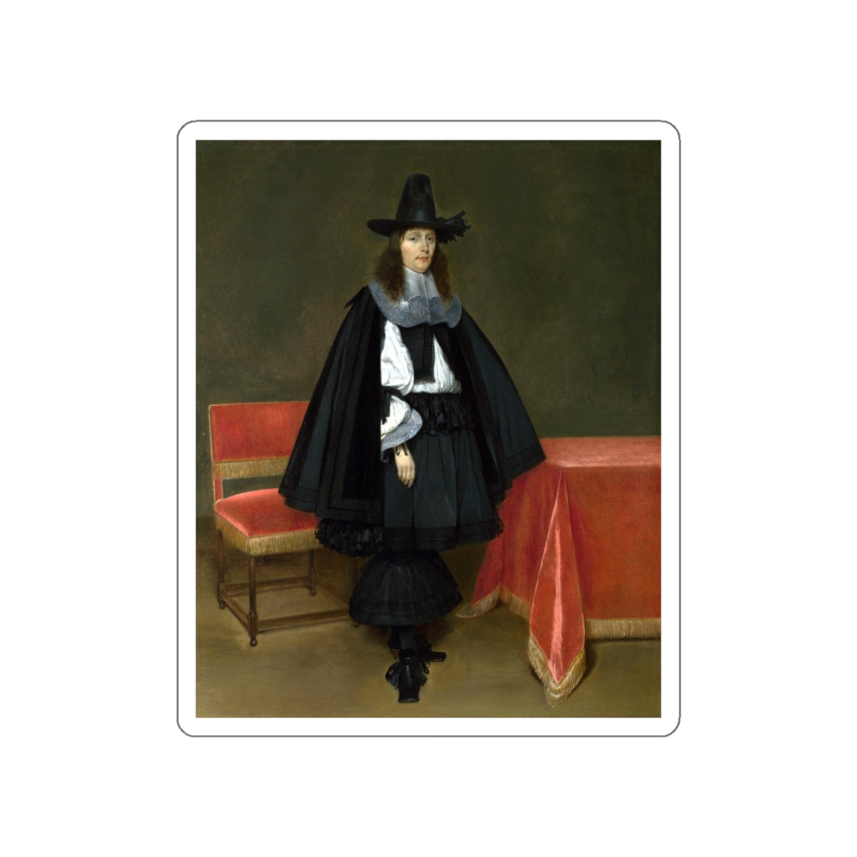 BORCH, Gerard ter - Portrait of a Young Man (Artwork) STICKER Vinyl Die-Cut Decal-White-The Sticker Space