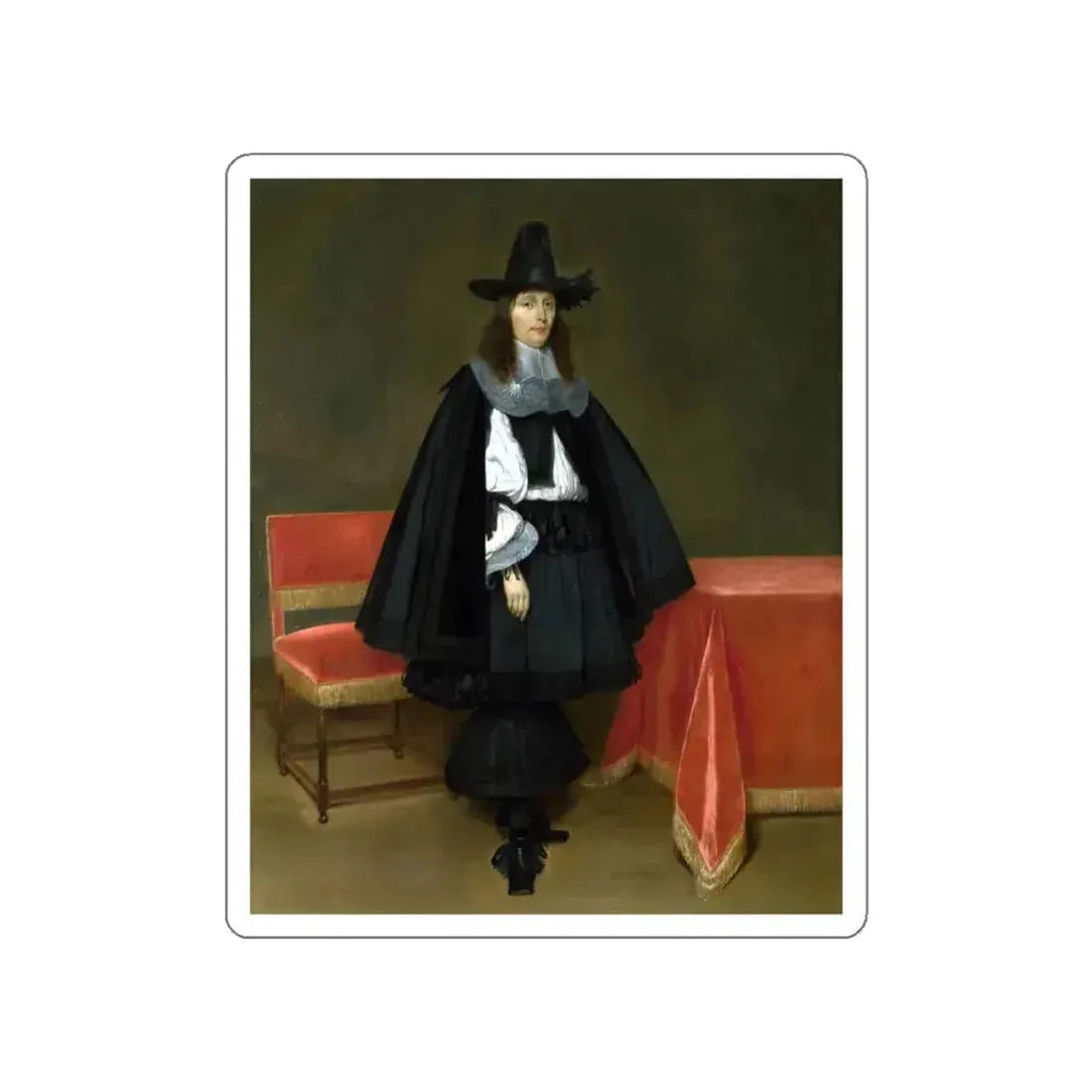 BORCH, Gerard ter - Portrait of a Young Man (Artwork) STICKER Vinyl Die-Cut Decal White Die-Cut 5 Inch - The Sticker Space