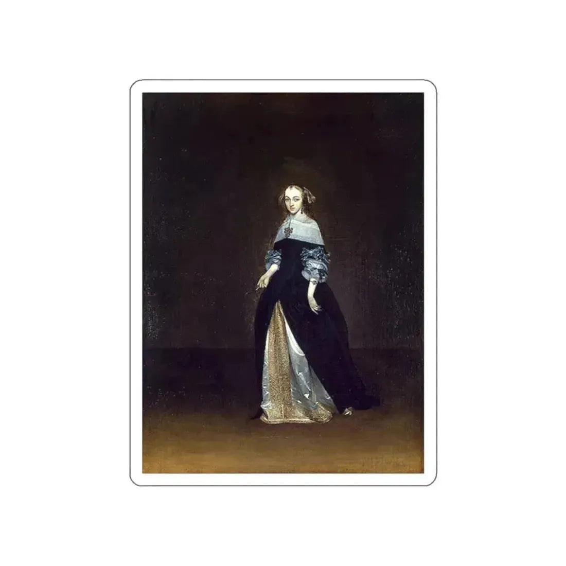 BORCH, Gerard ter - Portrait of Catarina van Leunink (Artwork) STICKER Vinyl Die-Cut Decal White Die-Cut 6 Inch - The Sticker Space