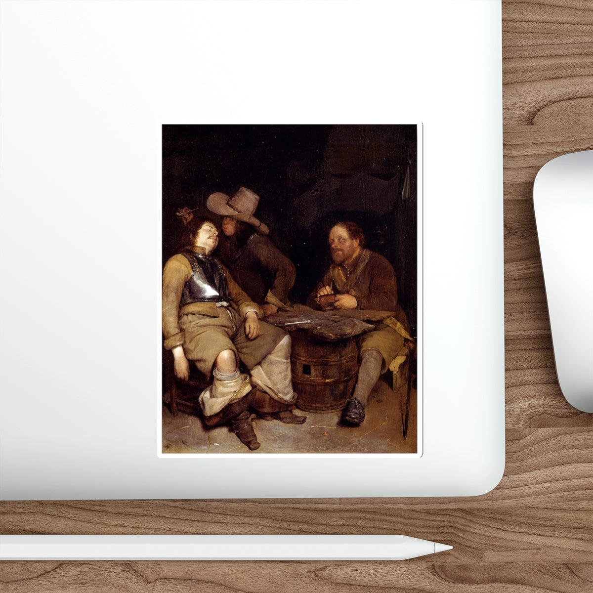 BORCH, Gerard ter - Soldier Blowing Smoke in the Face of His Sleeping Companion (Artwork) STICKER Vinyl Die-Cut Decal-The Sticker Space