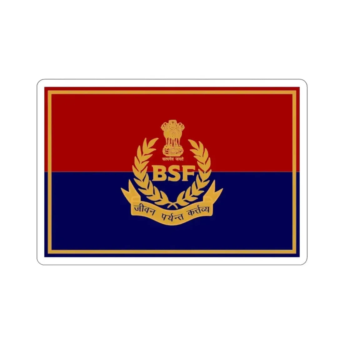 Border Security Force Flag (India) STICKER Vinyl Die-Cut Decal 3 Inch - The Sticker Space