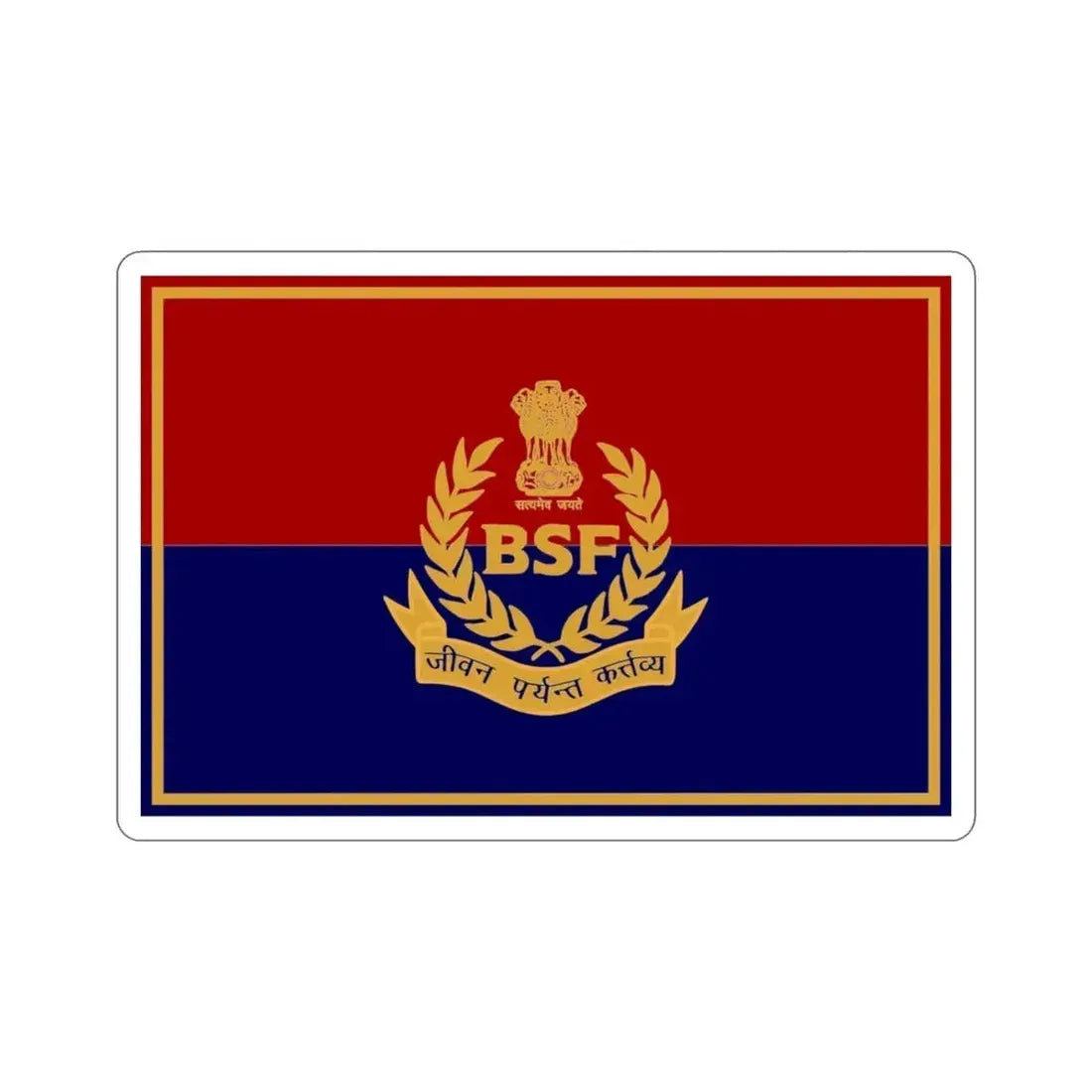 Border Security Force Flag (India) STICKER Vinyl Die-Cut Decal 4 Inch - The Sticker Space