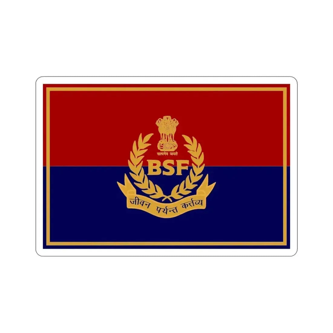 Border Security Force Flag (India) STICKER Vinyl Die-Cut Decal 5 Inch - The Sticker Space