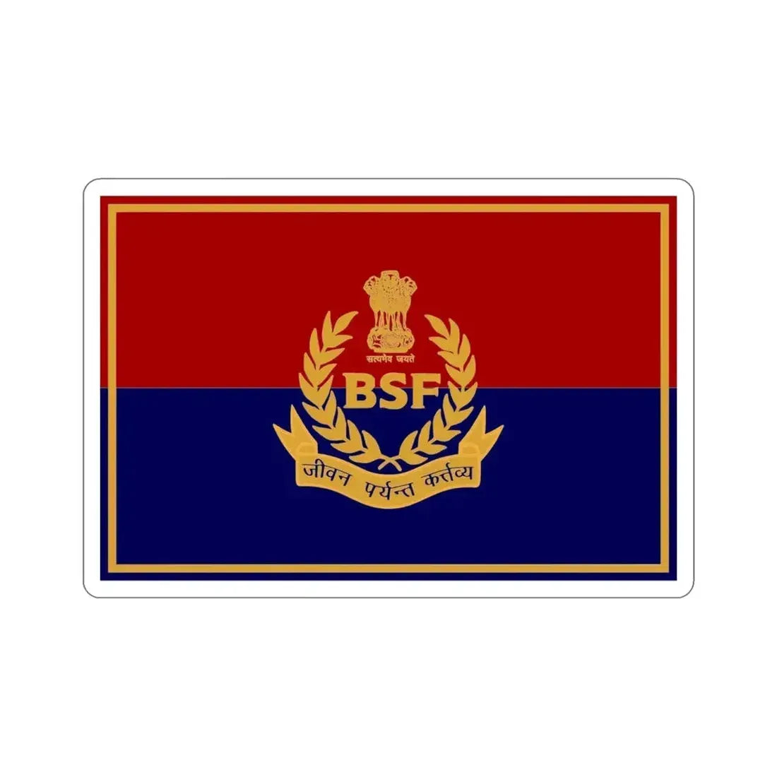 Border Security Force Flag (India) STICKER Vinyl Die-Cut Decal - The Sticker Space