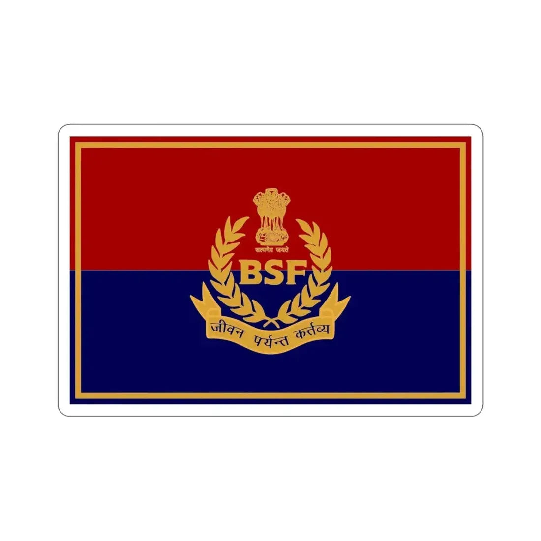 Border Security Force Flag (India) STICKER Vinyl Die-Cut Decal - The Sticker Space
