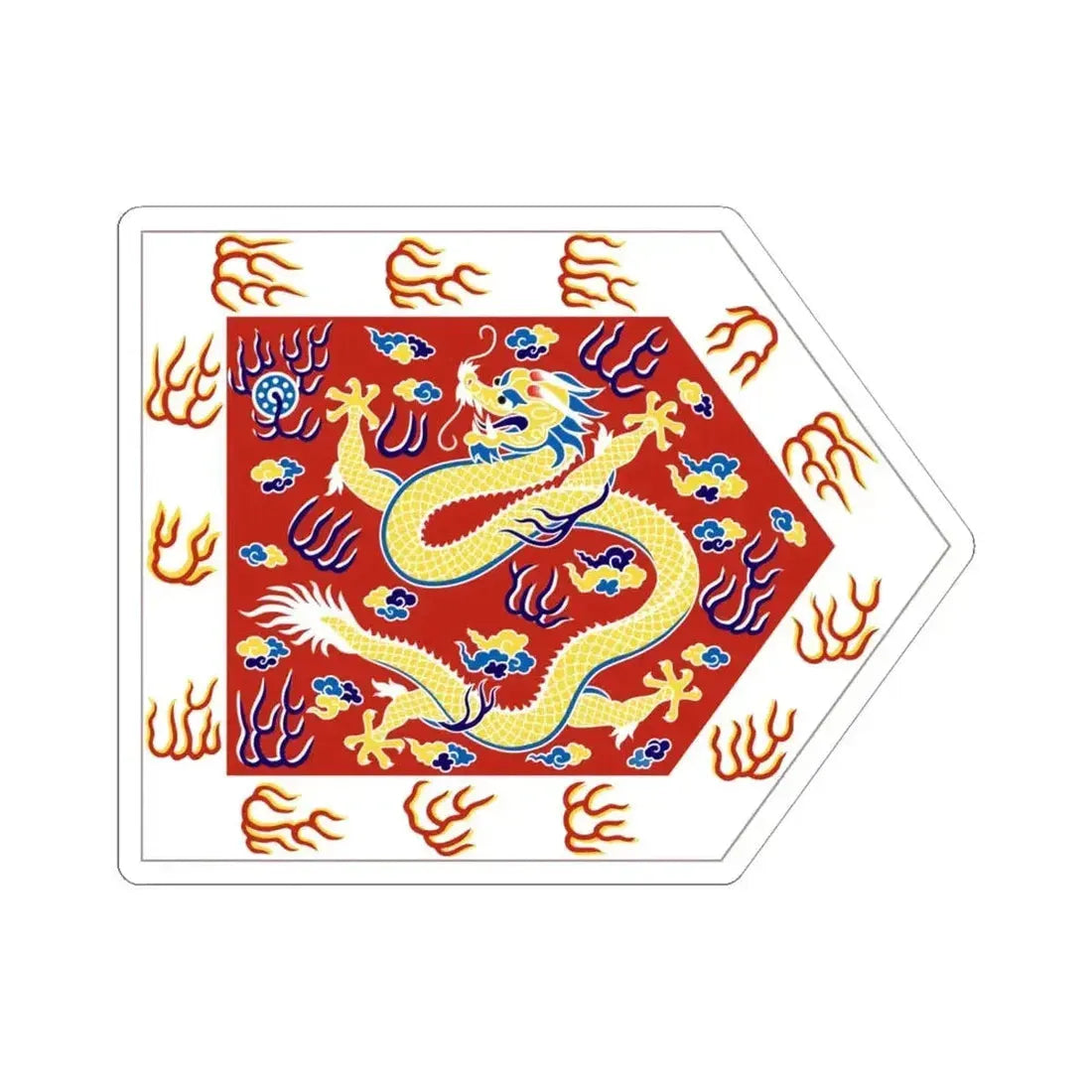 Bordered Red Banner (China) STICKER Vinyl Kiss-Cut Decal 6 Inch White - The Sticker Space