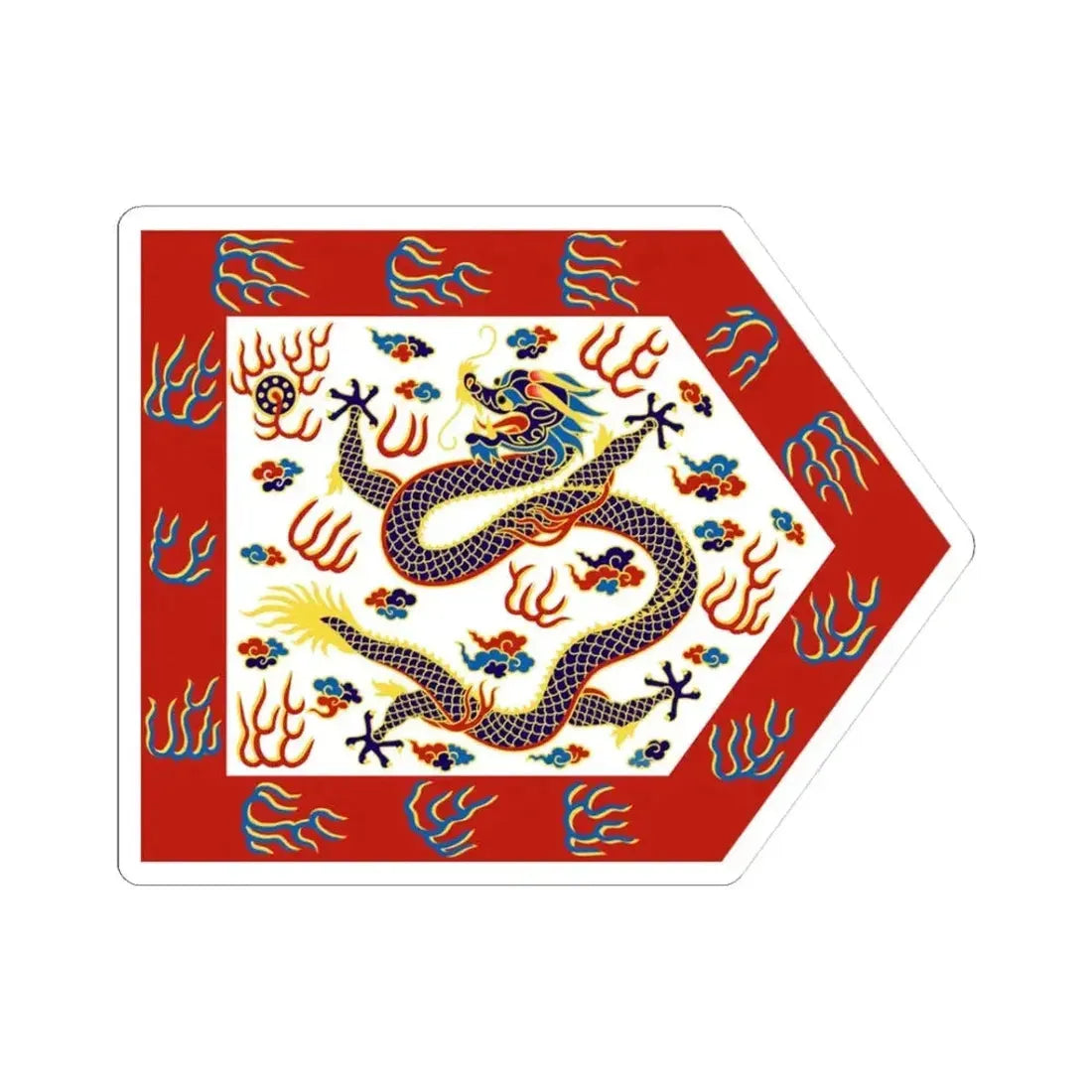 Bordered White Banner (China) STICKER Vinyl Kiss-Cut Decal 3 Inch White - The Sticker Space