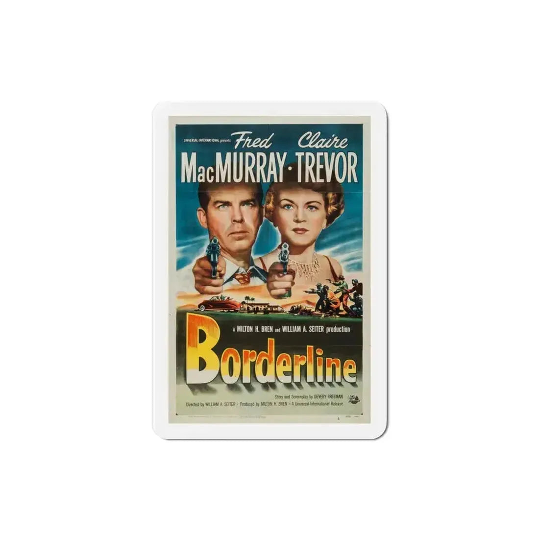 Borderline 1950 Movie Poster Refrigerator Magnet 3 Inch - The Sticker Space