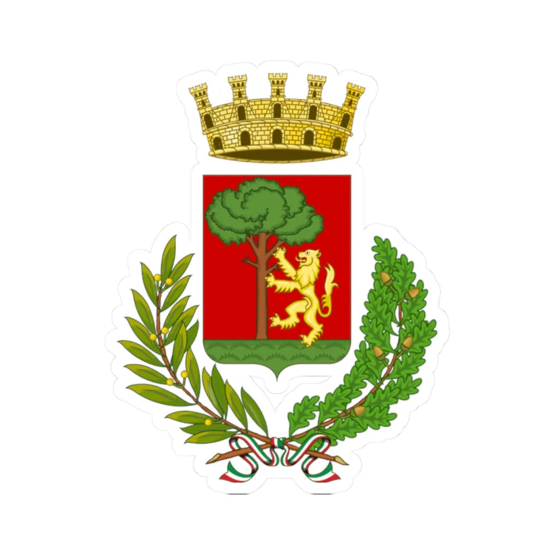 Bordighera-Stemma (Italy) (Coat of Arms) STICKER Vinyl Kiss-Cut Decal 2 Inch White - The Sticker Space