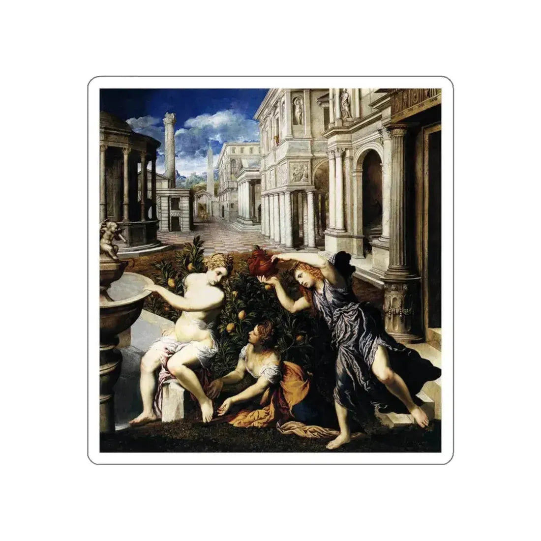 BORDONE, Paris - Bathsheba Bathing (Artwork) STICKER Vinyl Die-Cut Decal White Die-Cut 3 Inch - The Sticker Space