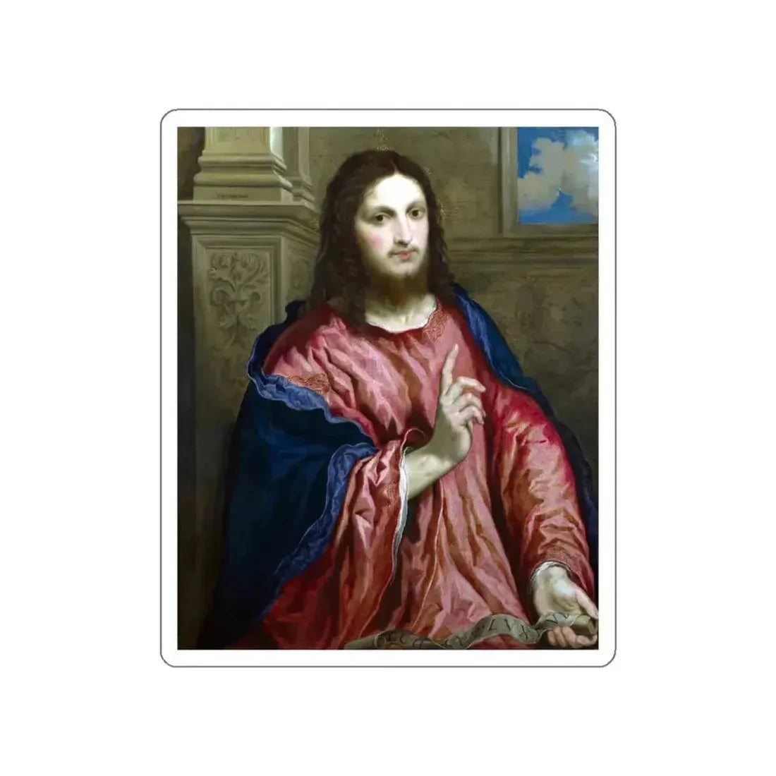 BORDONE, Paris - Christ as 'The Light of the World' (Artwork) STICKER Vinyl Die-Cut Decal White Die-Cut 3 Inch - The Sticker Space