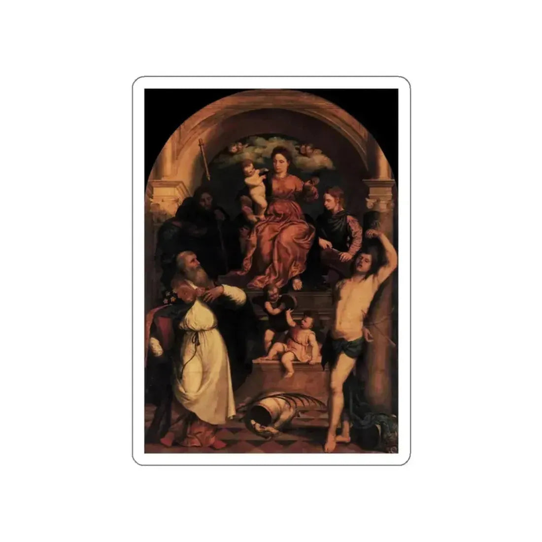 BORDONE, Paris - Madonna and Child with Saints (Artwork) STICKER Vinyl Die-Cut Decal White Die-Cut 2 Inch - The Sticker Space