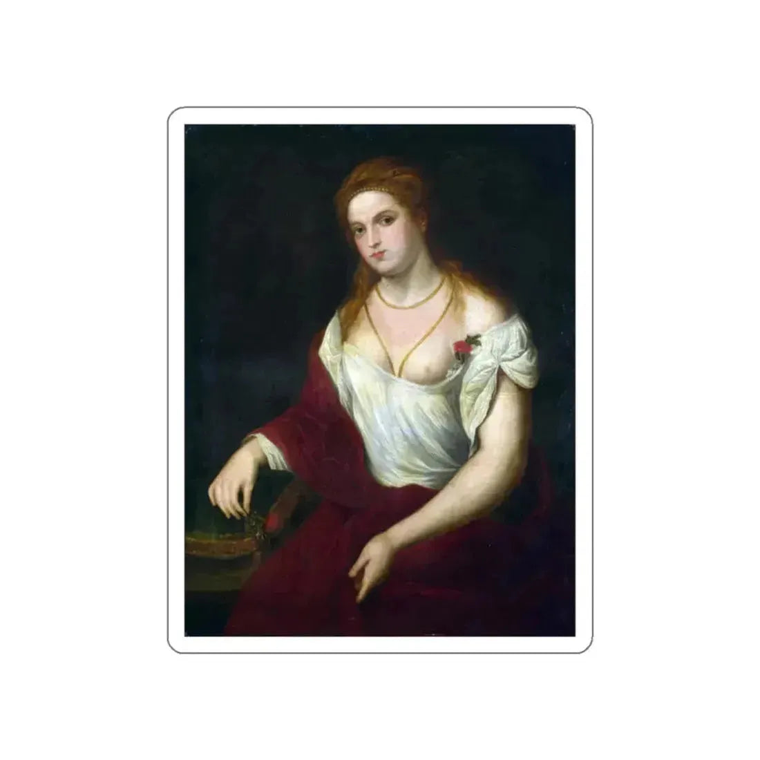 BORDONE, Paris - Portrait of a Young Woman (Artwork) STICKER Vinyl Die-Cut Decal White Die-Cut 2 Inch - The Sticker Space